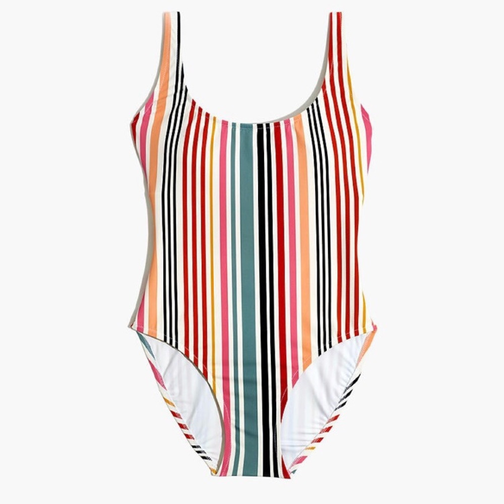 NWT Madewell One-Piece Swimsuit in Rainbow Stripe
